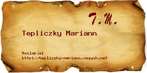 Tepliczky Mariann névjegykártya