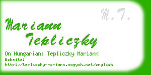 mariann tepliczky business card